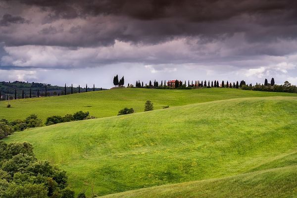 Jaynes Gallery 아티스트의 Europe-Italy-Tuscany-Val d Orcia-Farmland under stormy sky작품입니다.